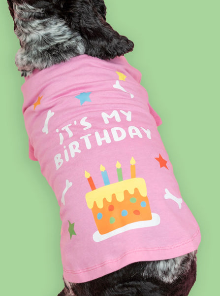 Pink Birthday Dog T-Shirt
